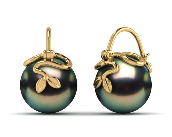 Tahitian Pearl Arc De Triomphe Vine Earring