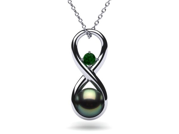 Tahitian Pearl Infinity Gemstone Pendant