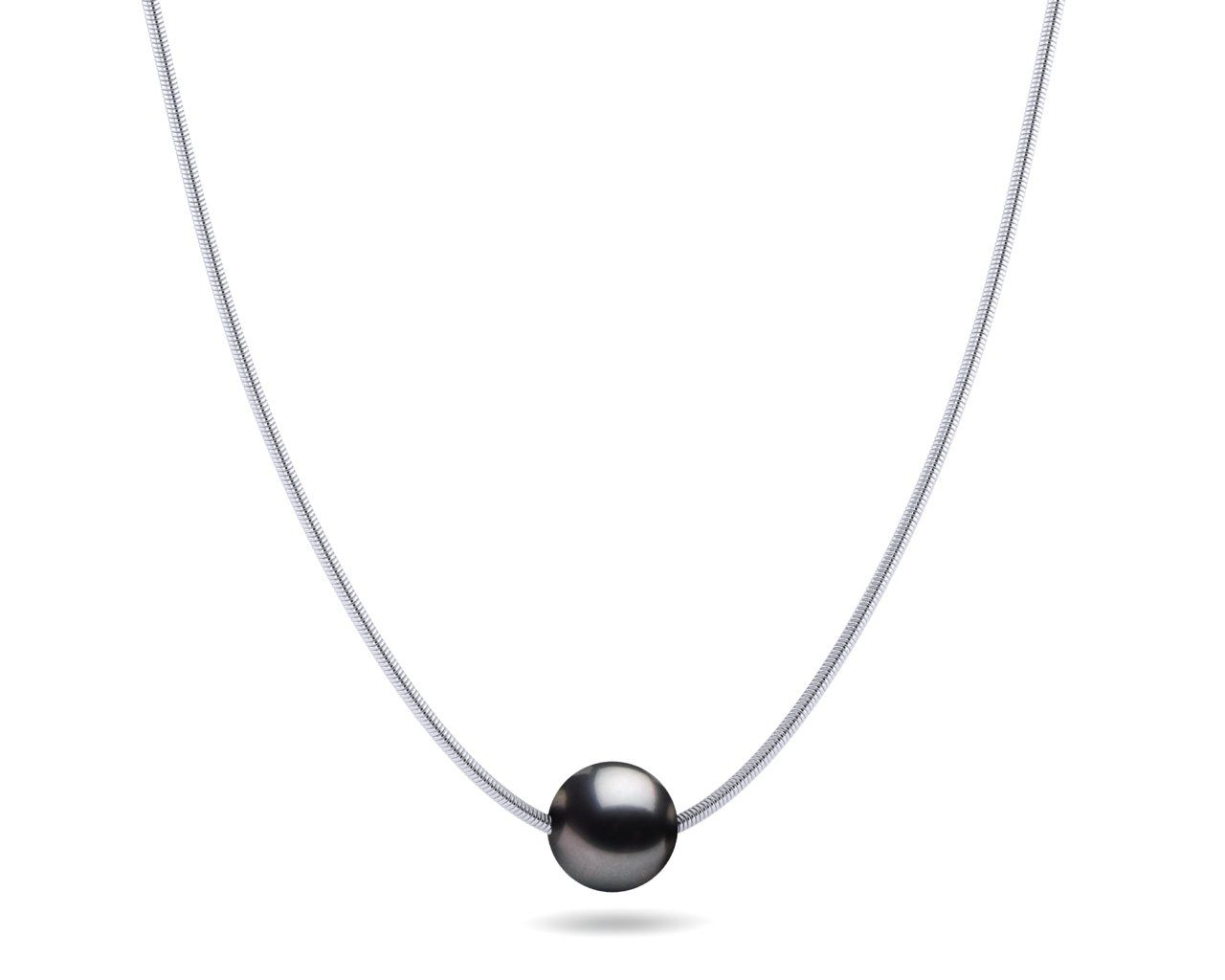 Tahitian Pearl Slider Pendant on Snake Chain