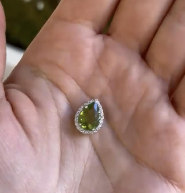 Platinum Diamond Peridot Pendant