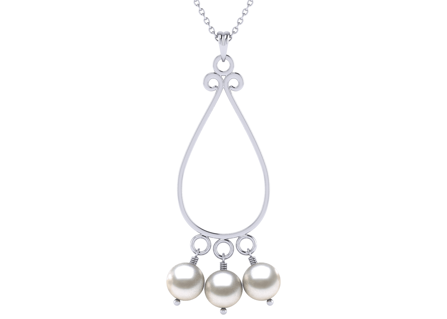 Triple Japanese Akoya Cultured Pearl Pendant