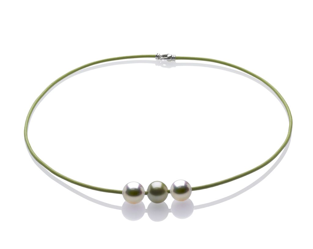 Triple Pearl and Cord Necklace