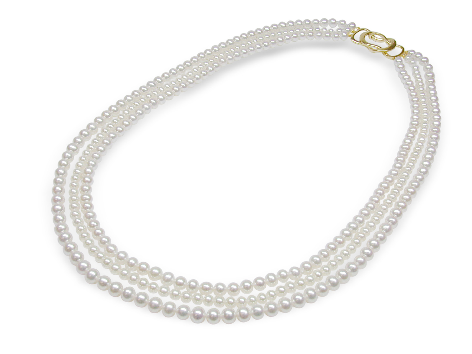 Triple Strand with Multiple Pearl Size Freshwater Necklace