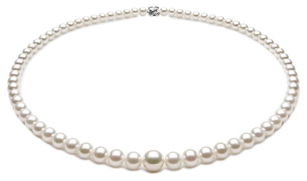 TRUE AAA Quality Graduated White Akoya Cultured Pearl Necklace