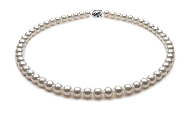 TRUE AAA Quality 7 x 7.5mm White Akoya Cultured Pearl Necklace