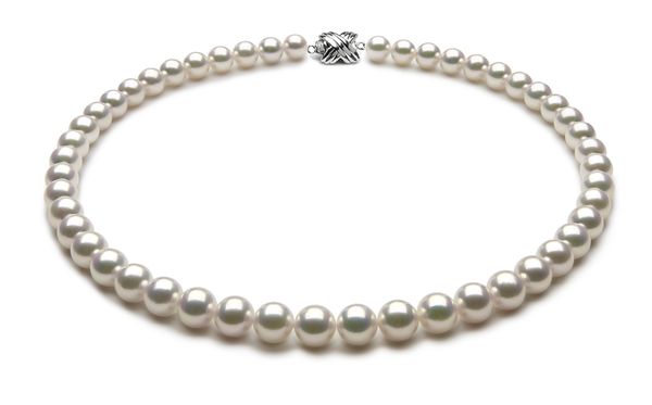 TRUE AAA Quality 8 x 8.5mm White Akoya Cultured Pearl Necklace