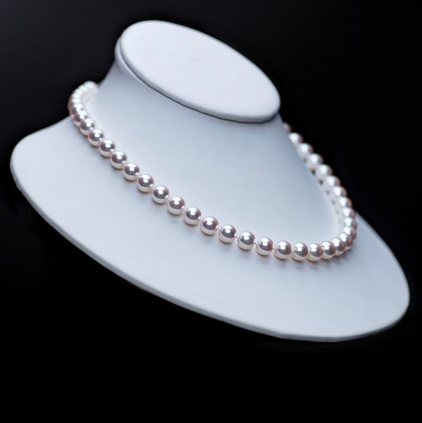 TRUE AAA Quality 8 x 8.5mm White Rose Akoya Cultured Pearl Necklace