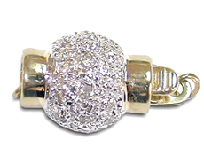 Two Tone Diamond Ball Clasp