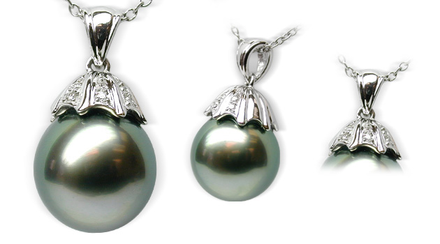 Vila Black Tahitian South Sea Pearl Pendant