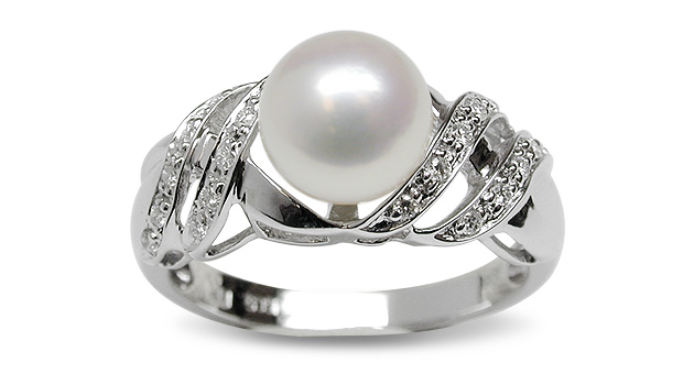 Vivian a Japanese Akoya Cultured Pearl Ring