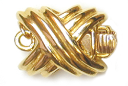 X Clasp Decorative Pearl Jewelry Clasp - 14k or 18k Gold