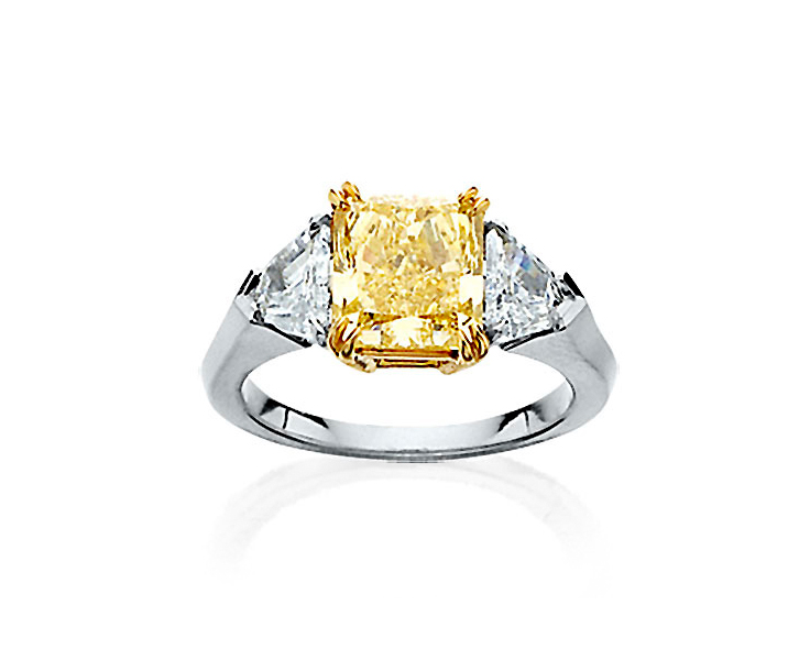 Fancy Yellow Diamond Platinum Ring