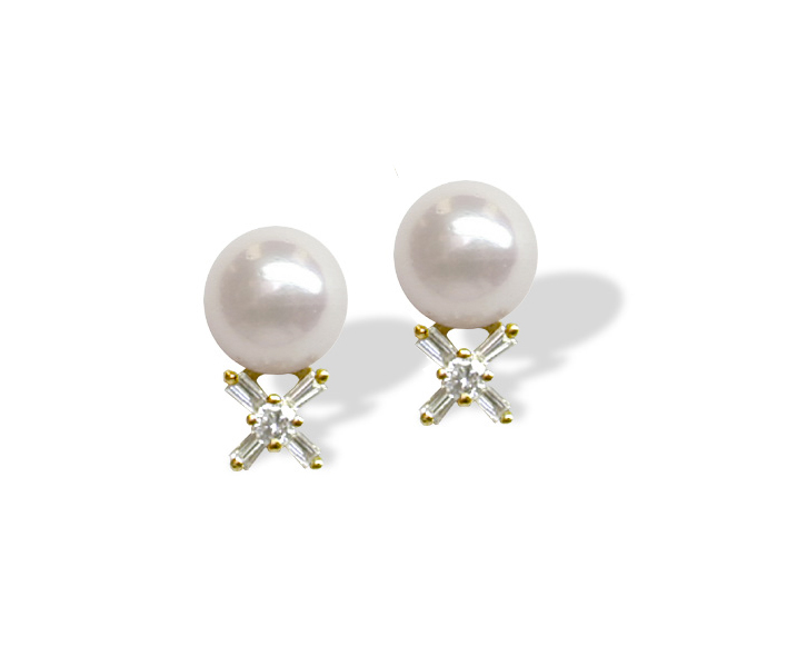 Pearl and Diamond Butterfly Earrings