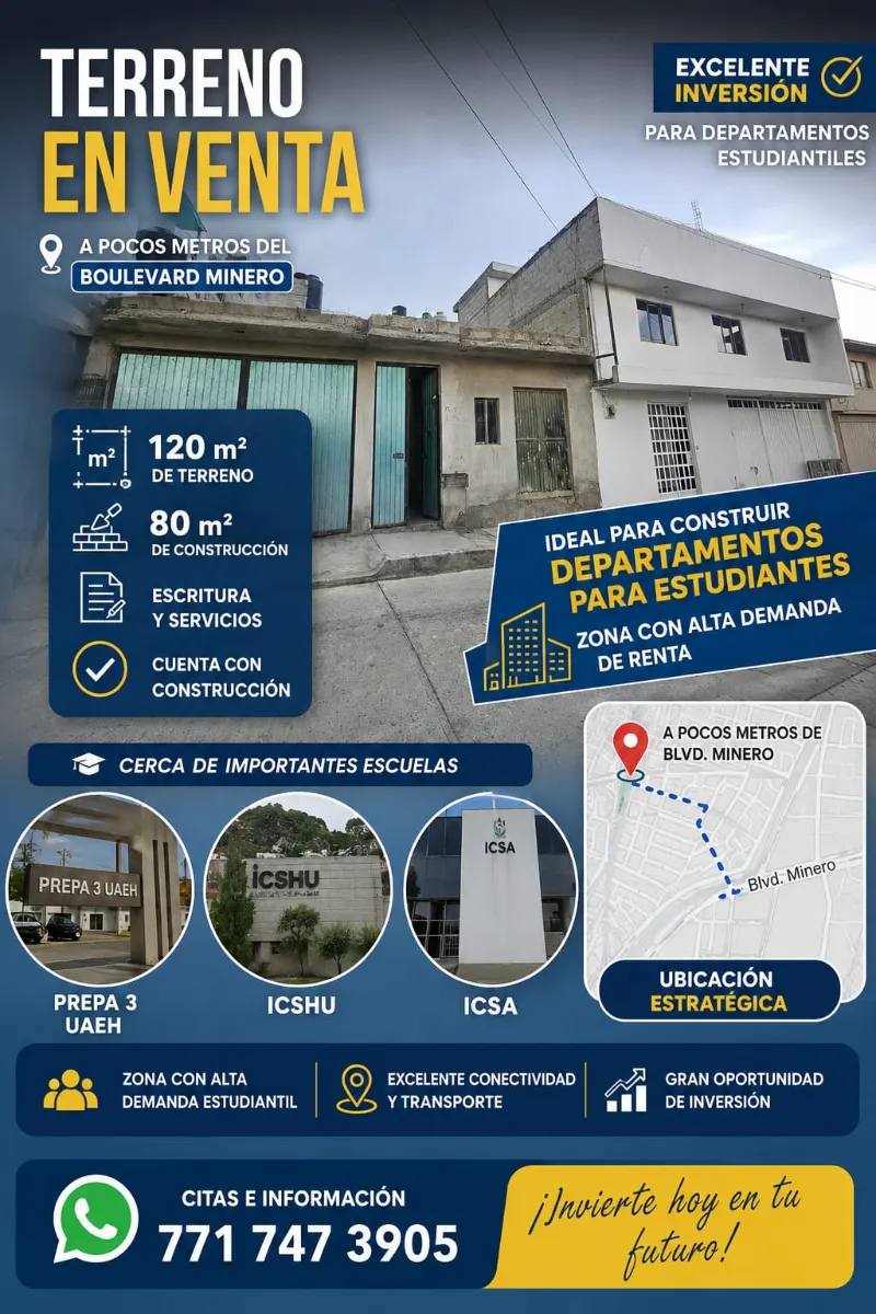 Foto principal de casa en venta en Mariano Otero, Pachuca: Propiedad en Pachuca a uno  pa o  de Boulevard Minero. Ideal para departamento