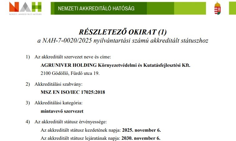 Akkreditációs számunk megváltozott