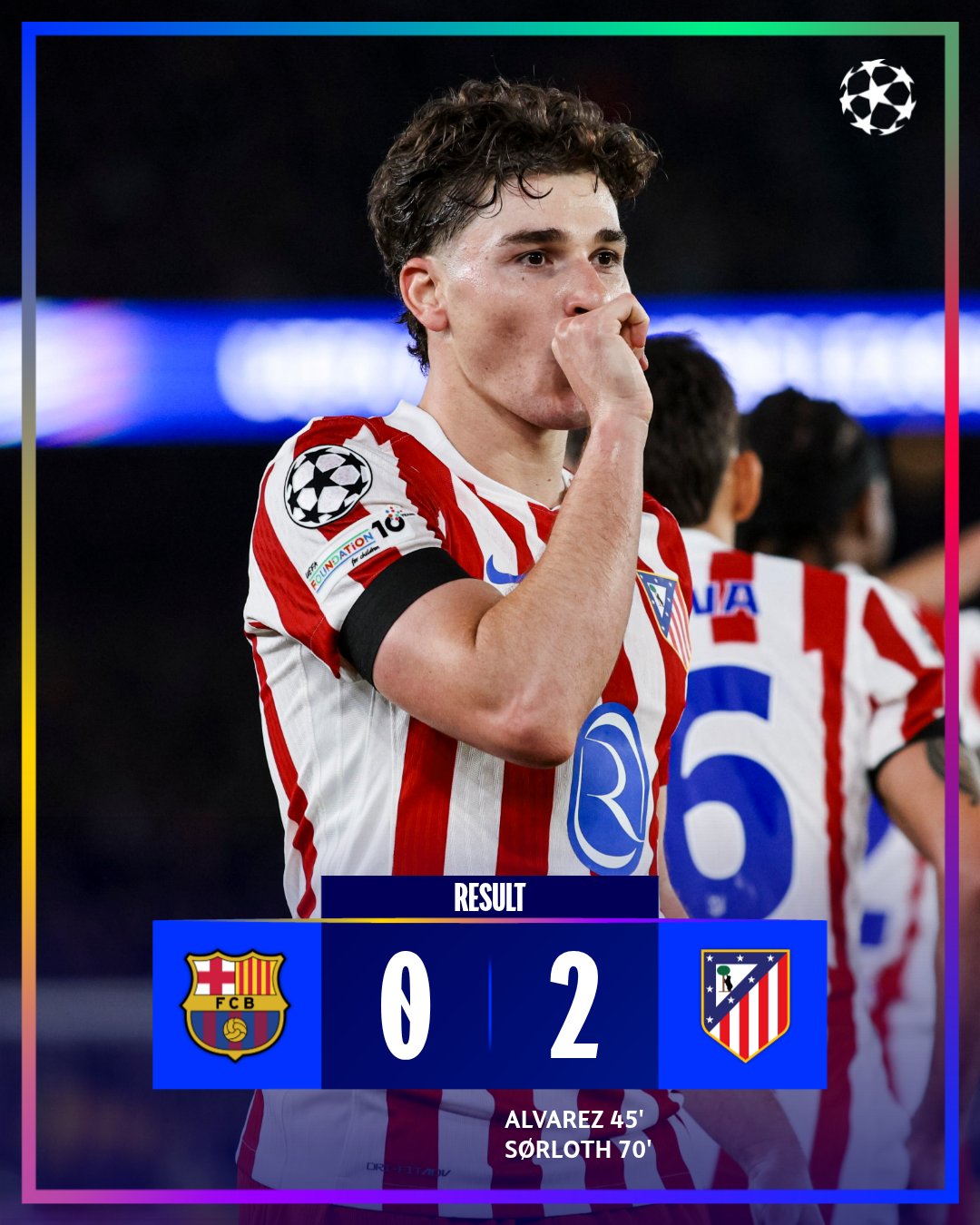 Atlético de Madrid vence Barcelona e complica contas dos catalães na Liga dos Campeões 