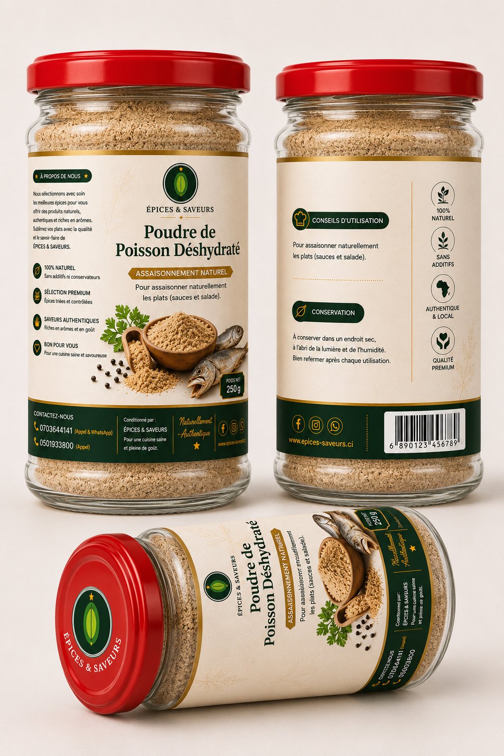 poudre de poissons déshydraté