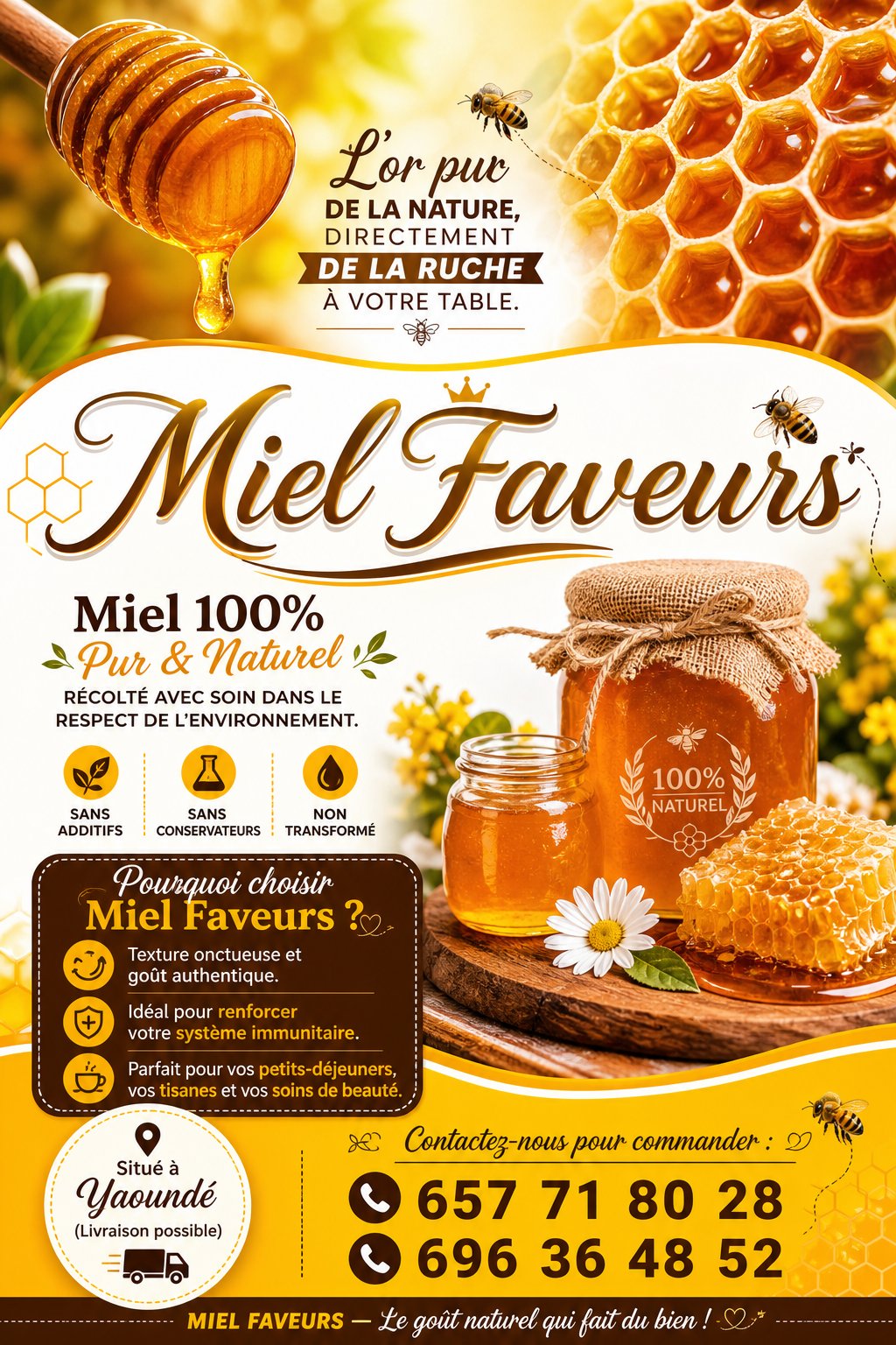 ÉLIXIR DE LA FORÊT – Miel Bio du Cameroun 100% Pur