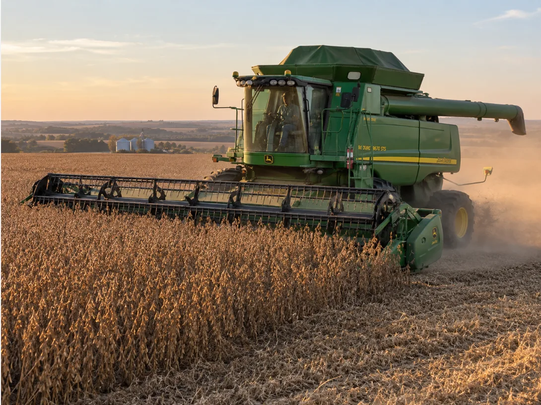 Послуги зі збирання сої John Deere 9670 STS