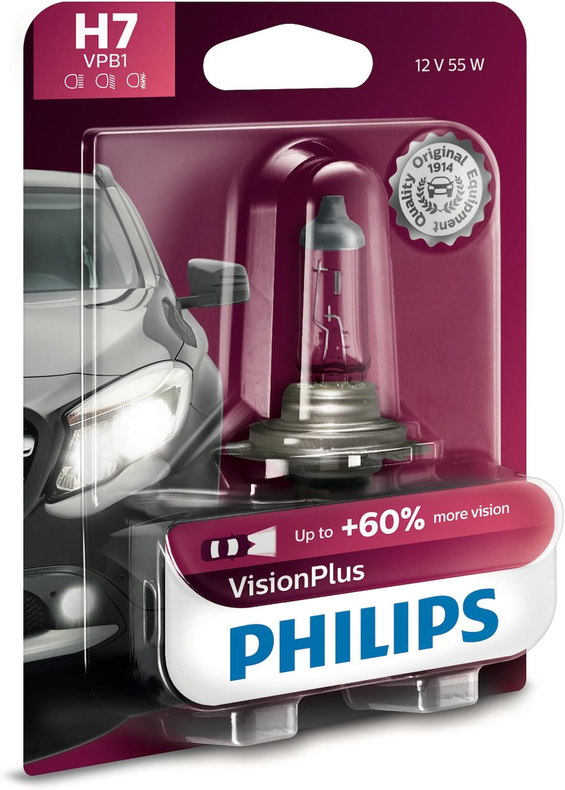 Philips H7 VisionPlus Headlight Bulb