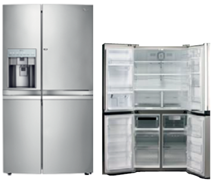 Réfrigérateur side-by-side LG GR-J297WSBN 747 L No Frost avec distributeur d'eau et de glace