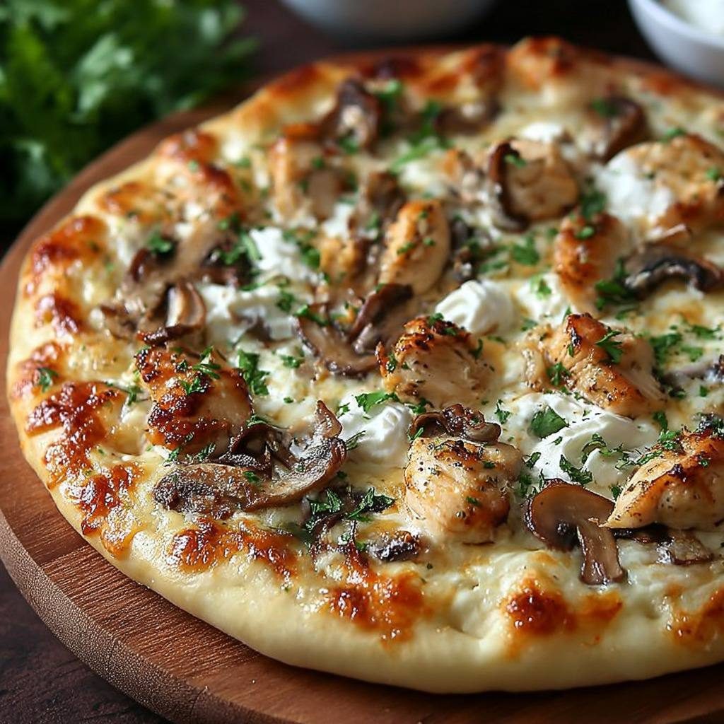 Pizza Poulet Champignons
