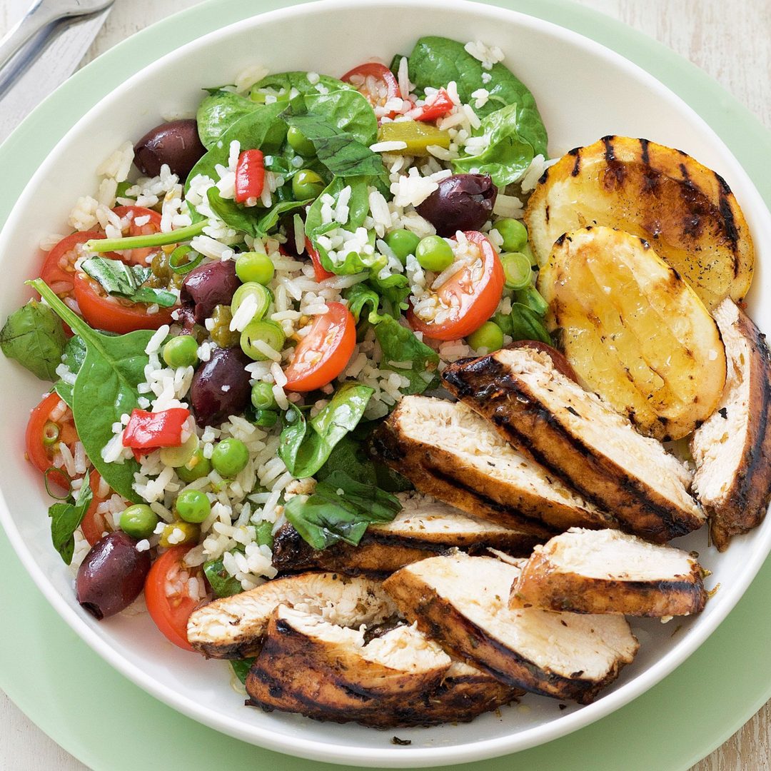 Assiette poulet grillé