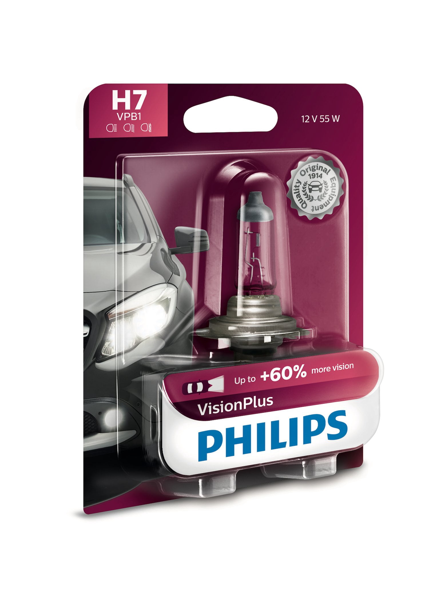 Philips H7 VisionPlus Headlight Bulb — photo 2