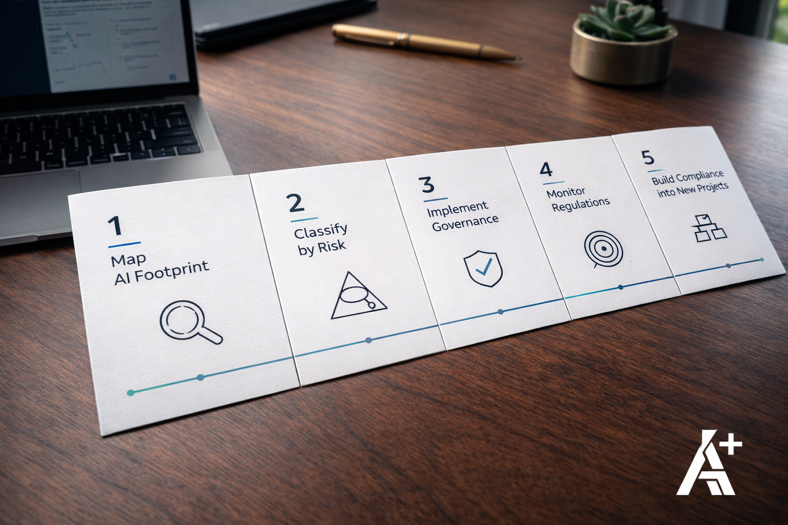 Step by step compliance preparation checklist with five stages