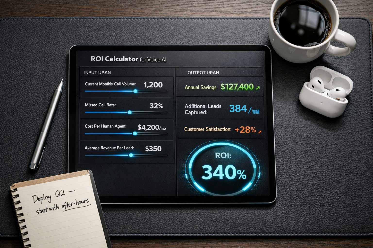 ROI calculator concept for voice AI