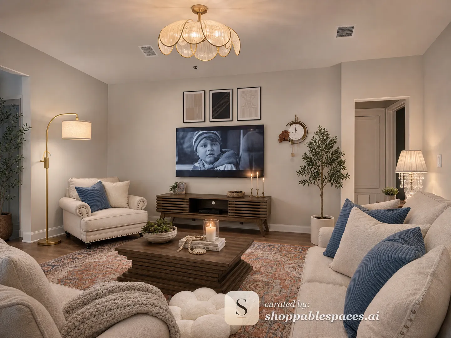 Scandinavian Living Room room design with shoppable products