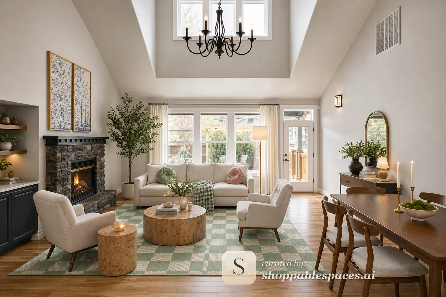 Mid Century Living Room — AI room design