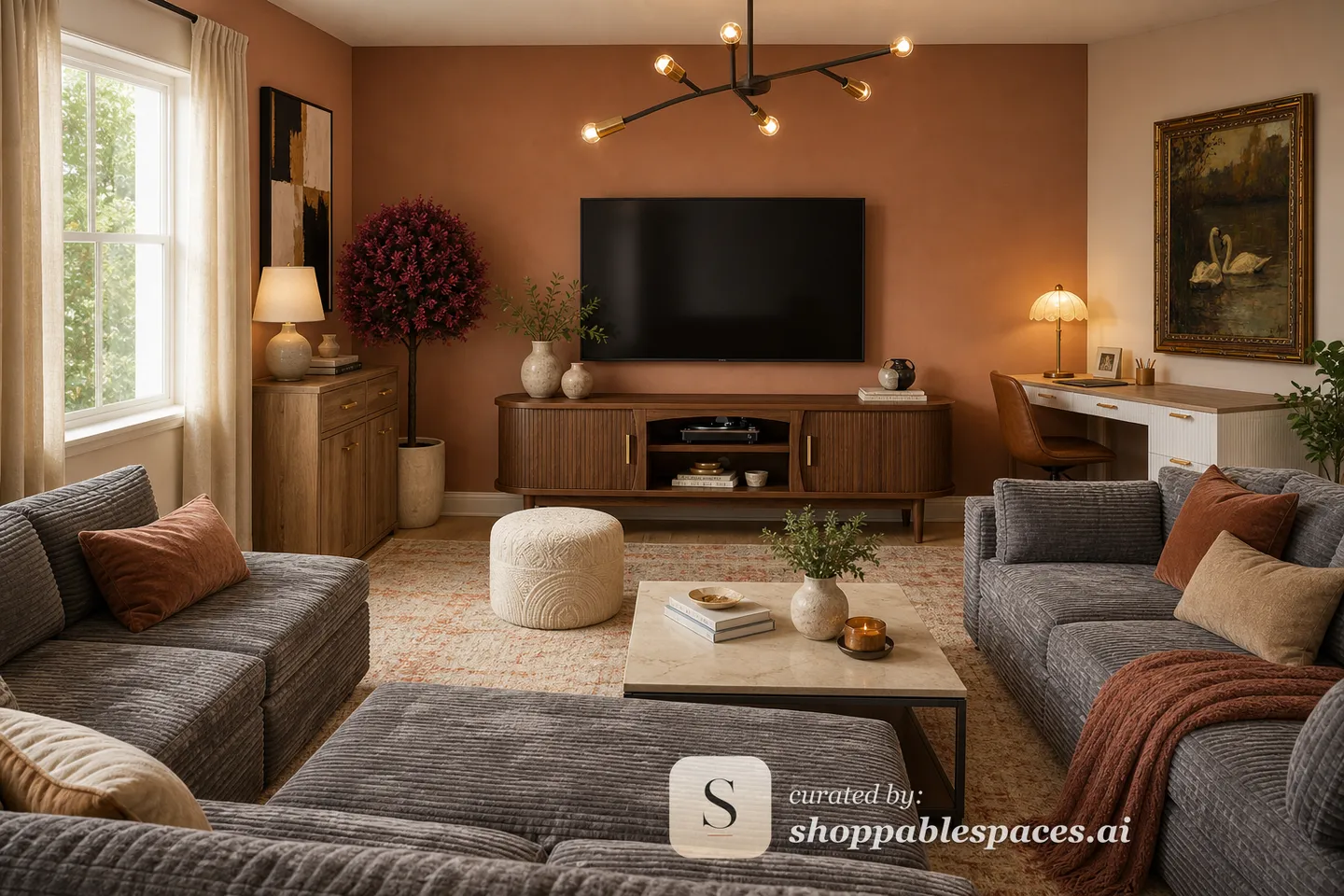 Mid-Century Modern Living Room room design with shoppable products
