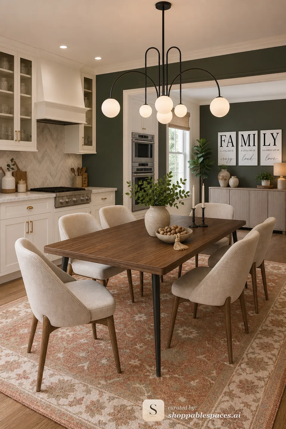 Mid Century Dining Room room design with shoppable products