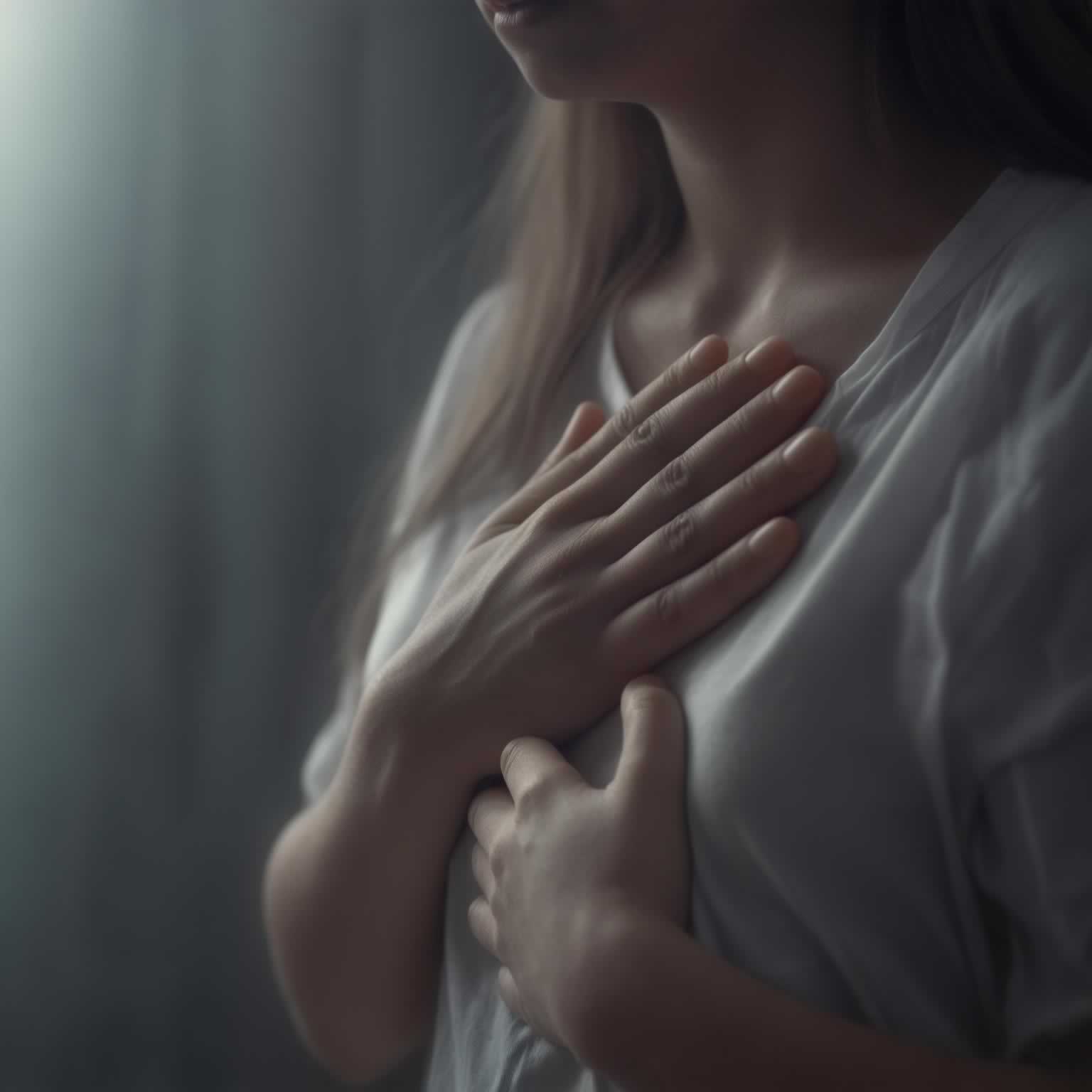 Manos en corazón (auto-contención)