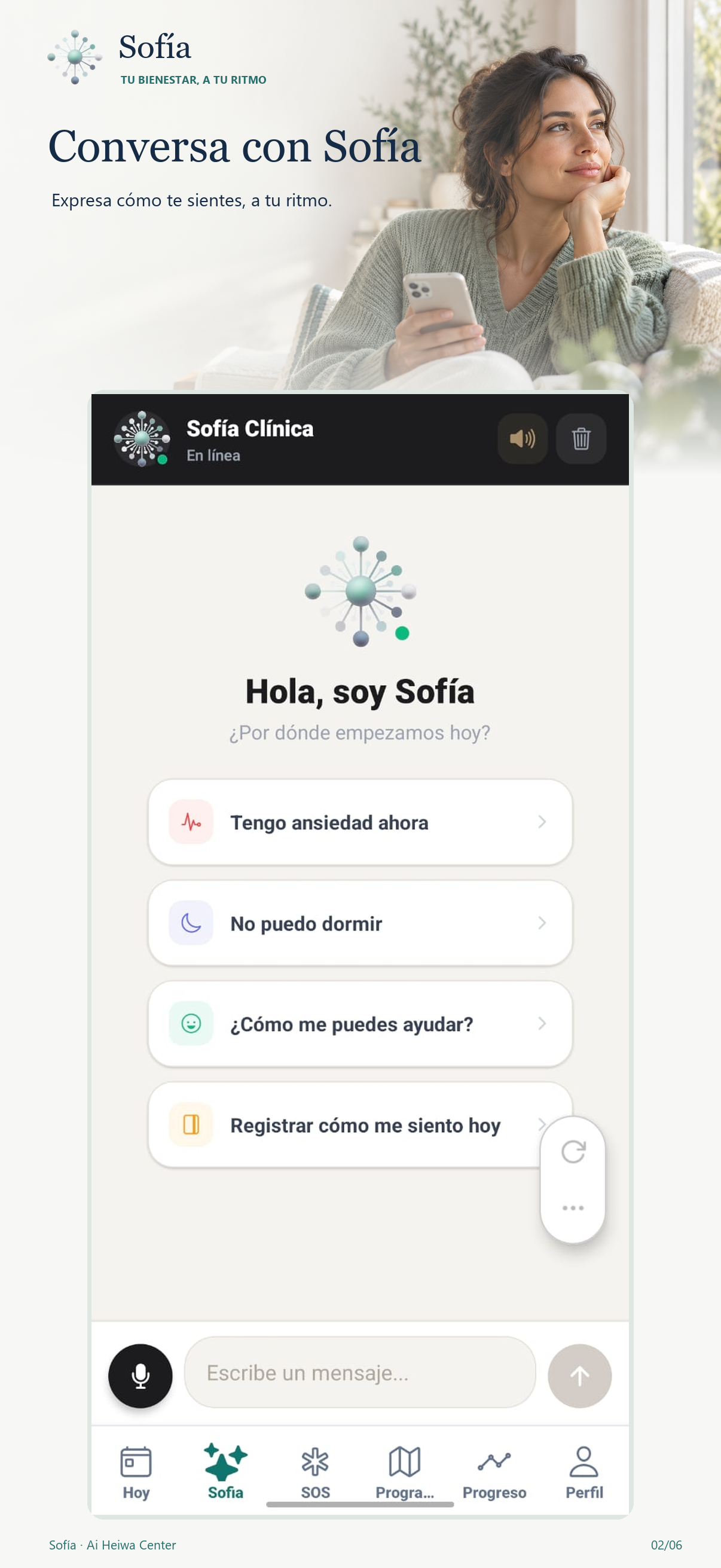 Conversa con Sofía: expresa cómo te sientes, a tu ritmo