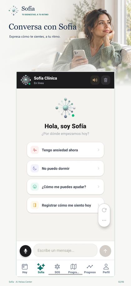 Conversa con Sofía: Expresa cómo te sientes, a tu ritmo.