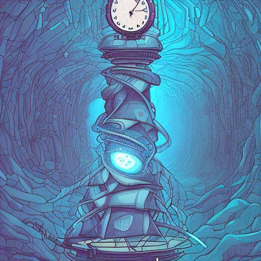  Illustrate a time traveler's voyage through different eras, intertwining historical events, futuristic elements, and otherworldly landscapes.