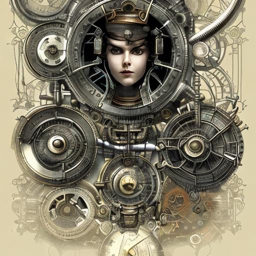 llustrate an alternate reality where steampunk technology and Victorian aesthetics combine, portraying a scene of adventurous characters and their steam-powered machines.