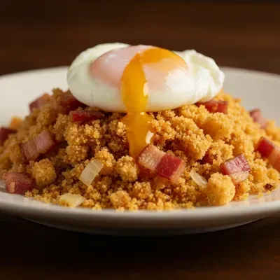 Farofa Crocante de Bacon com Ovo