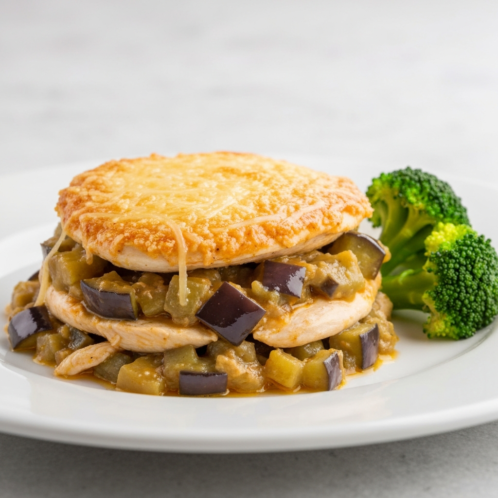 Gratinado de Frango com Berinjela à Brasileira