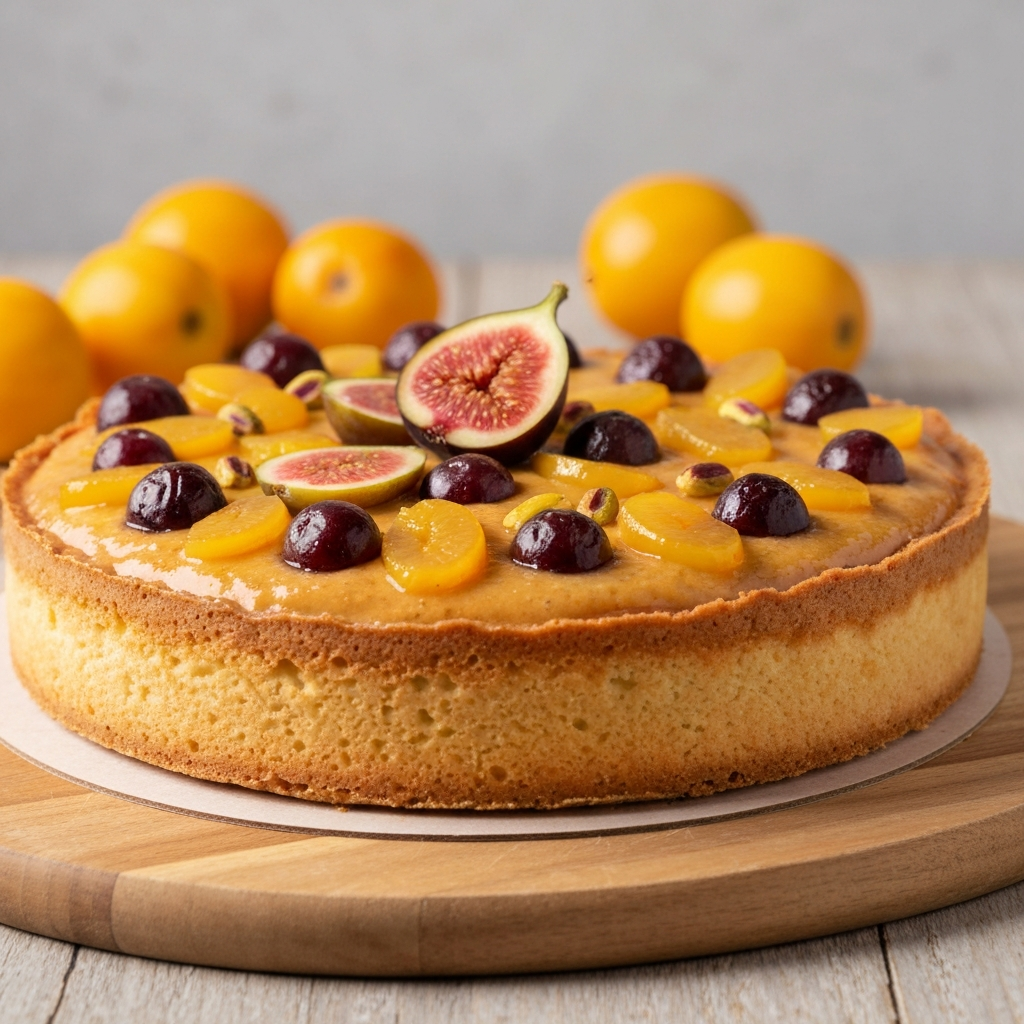 Torta Rústica de Milho com Figos, Cogumelos e Pistache