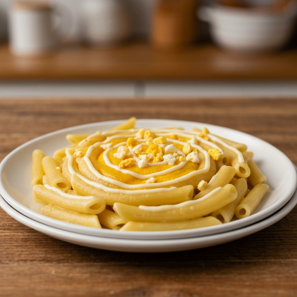 Macarrão Cremoso com Ovos Crocantes na Airfryer
