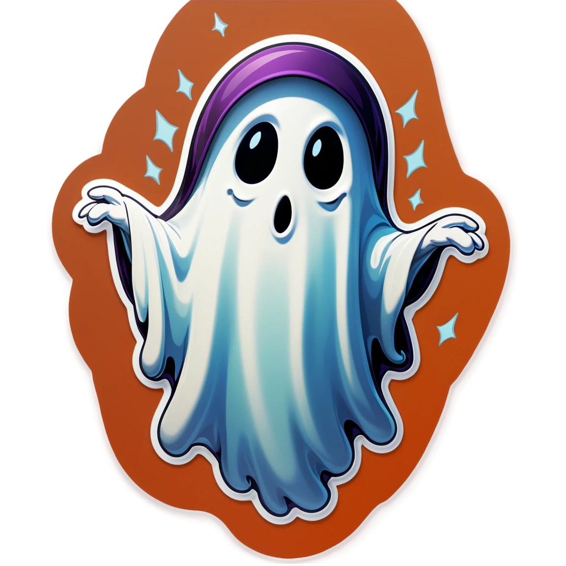 a spooky ghost hyperealism puffy stickers