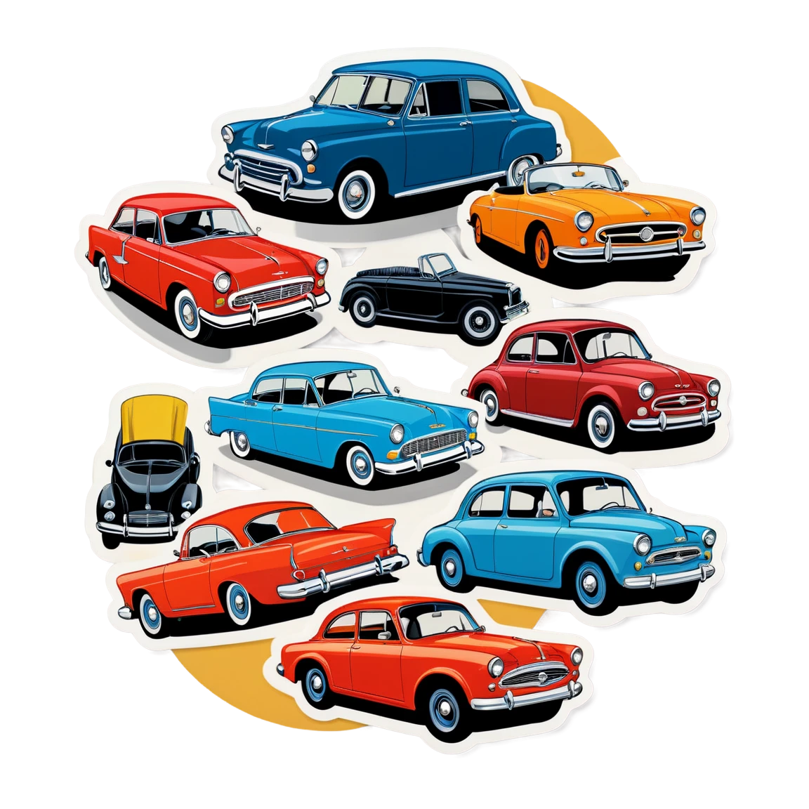 with classic cars vintage stickers