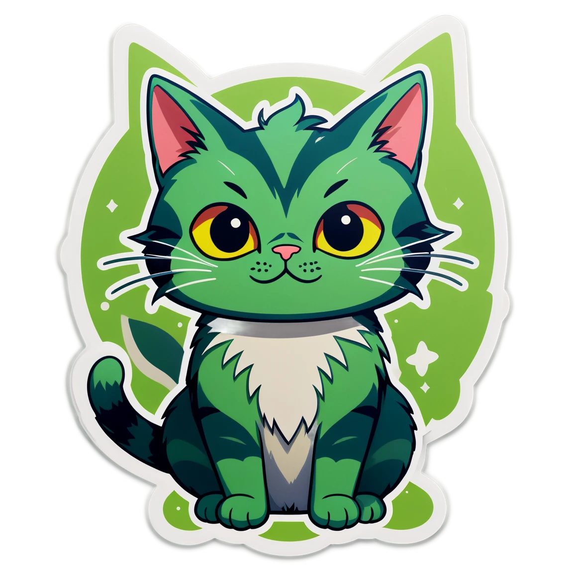 with green skin cat stickers