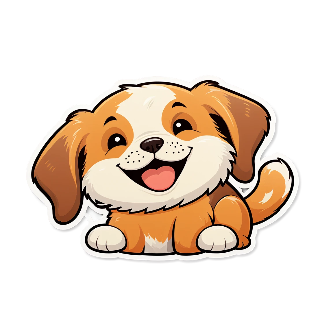 Cute puppy dog with smile dog stickers