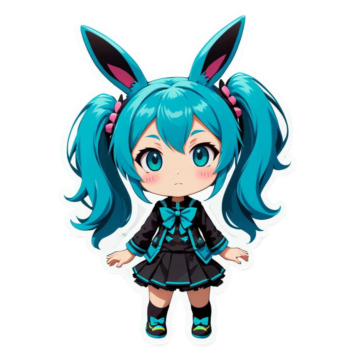 Hatsune miku rabbit hole outfit project sekai style project-sekai stickers