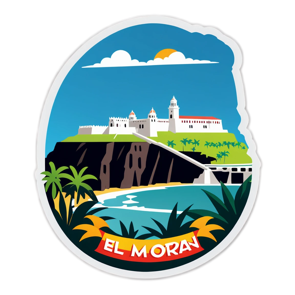 Sticker of el morro in San Juan Puerto Rico travel stickers