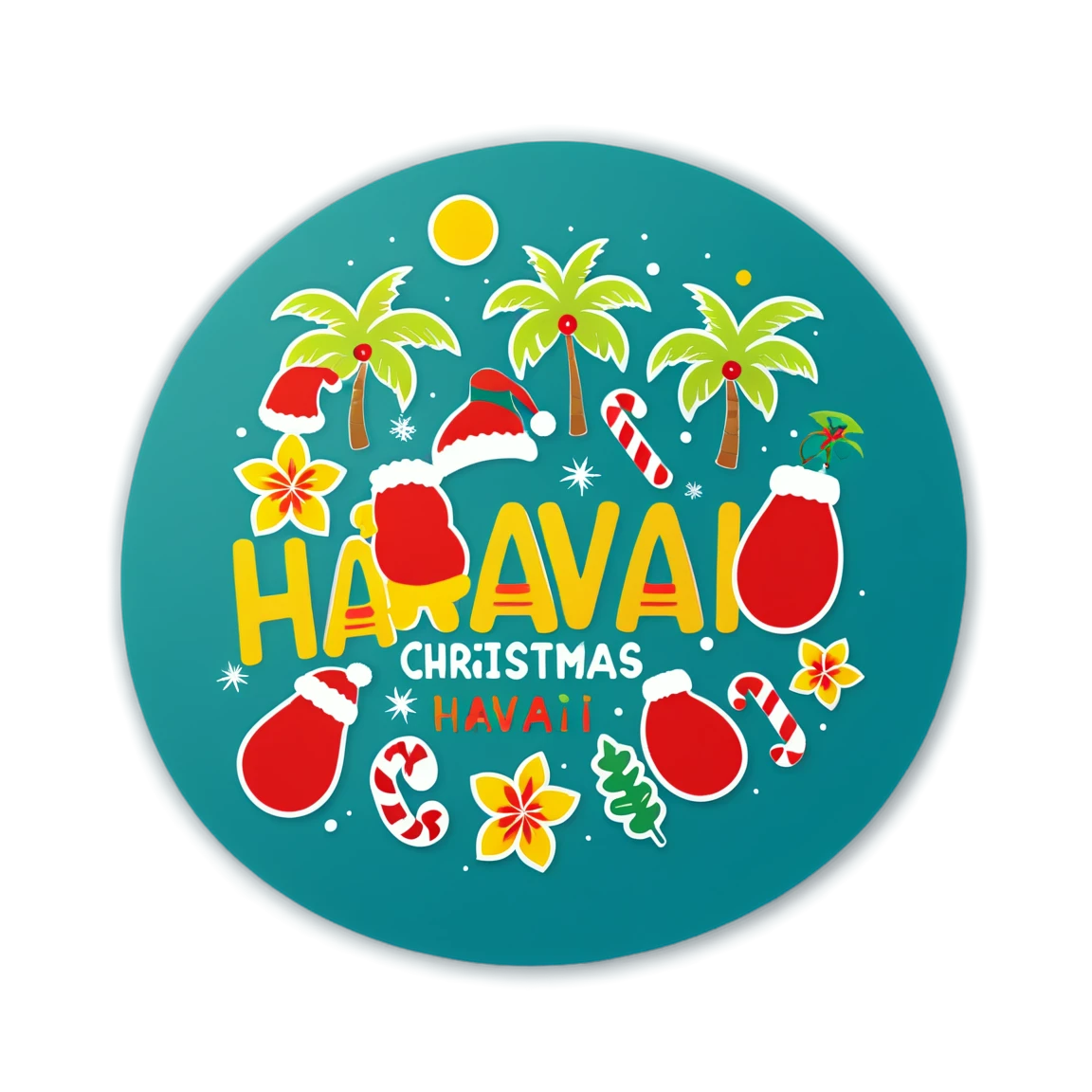 Hawaiian Christmas  hawaii stickers